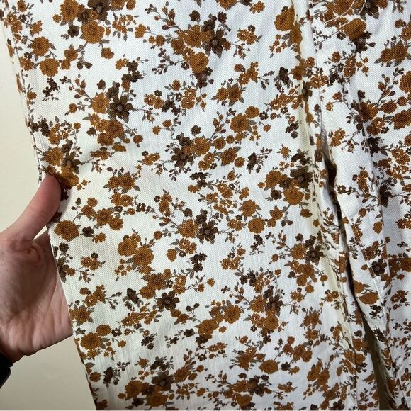 ✨ Forever 21 Women’s White Brown Floral Jeans 26 - Picture 4 of 11